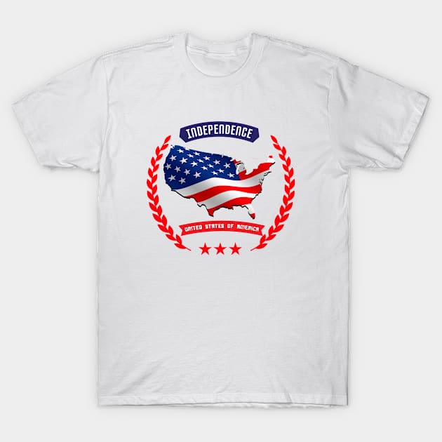 Independence Day United States of America, Celebrate 4th of July T-Shirt by RAMKUMAR G R